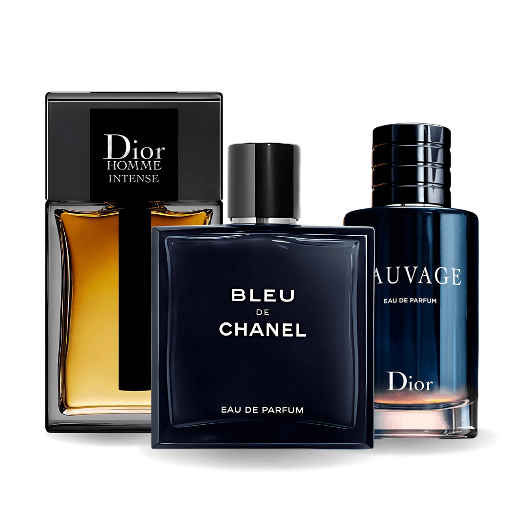 Juego de 3 perfumes | Sauvage Dior, Bleu de Chanel, Dior Homme Intense 100 ml