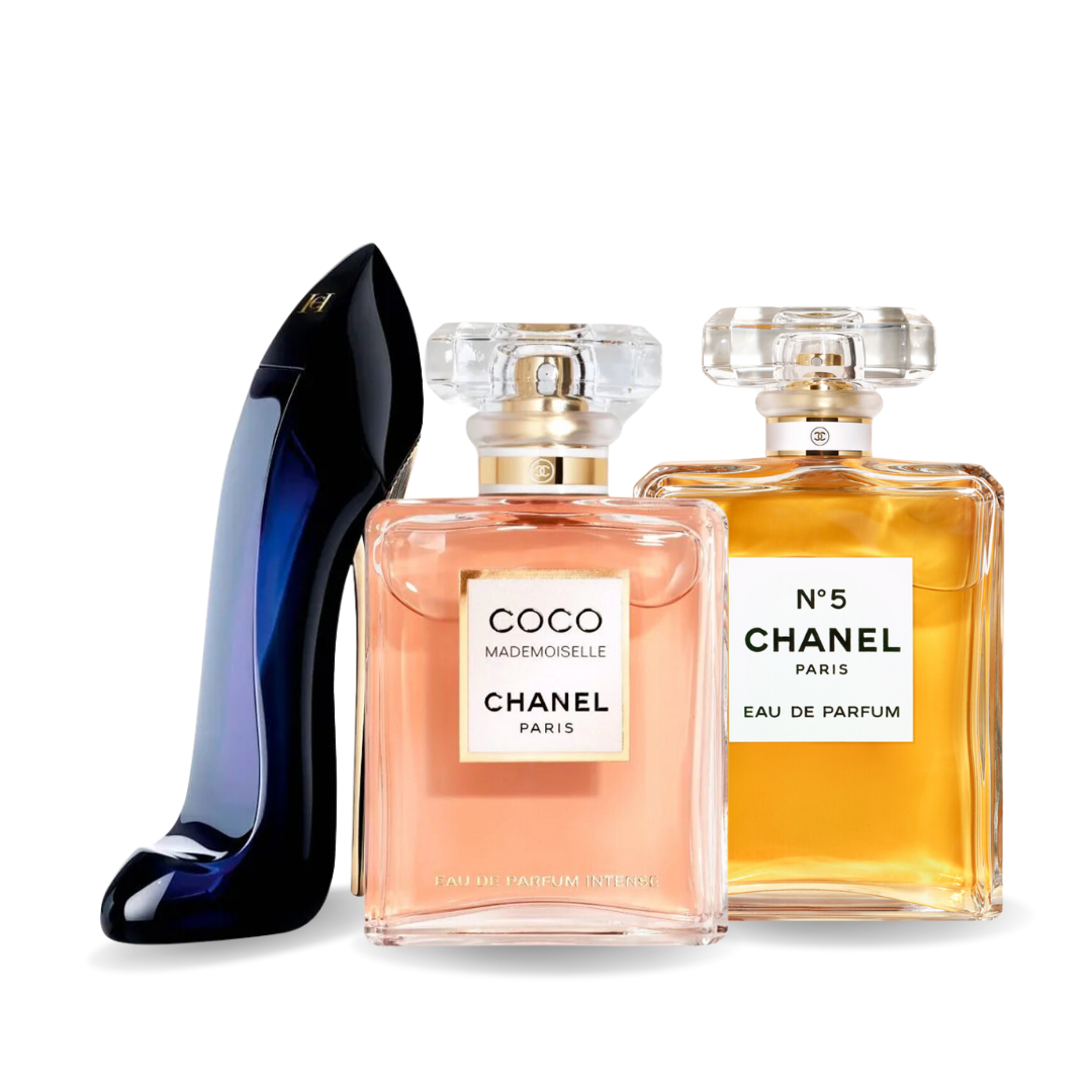 Juego de 3 perfumes | GOOD GIRL, COCO MADEMOISELLE, Chanel Nº5 100 ml