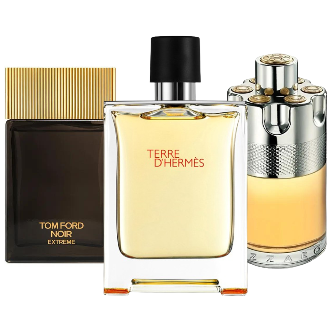 Juego de 3 perfumes | Terre de’Hermes, Azzaro Wanted, Tom Ford Noir Extreme 100 ml