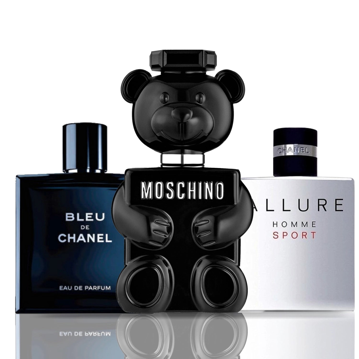Juego de 3 perfumes | Moschino Toy Boy + Bleu de Chanel + Allure Homme Sport 100 ml