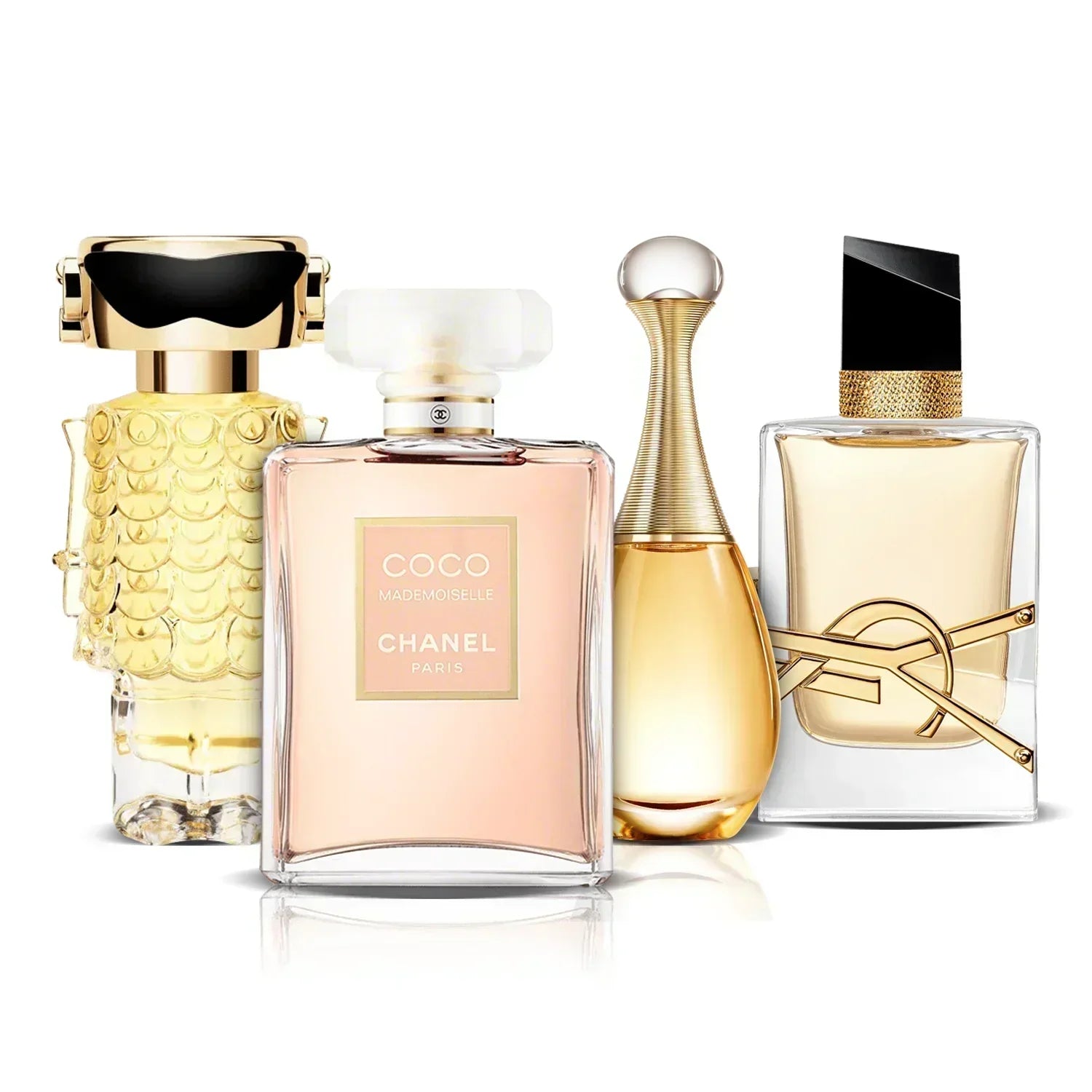 Set de 4 perfumes | Fame, Coco Mademoiselle, J'adore y Libre (100 ml)