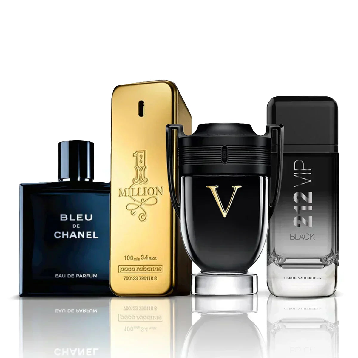 Set de 4 perfumes | Invictus Victory + One Million + Bleu de Chanel + 212 VIP Black