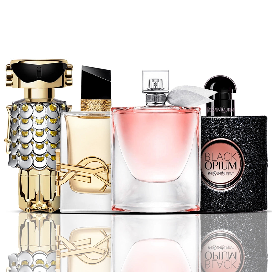 Set de 4 perfumes | Libre + La Vie Est Belle + Black Opium + Fame (100 ml)