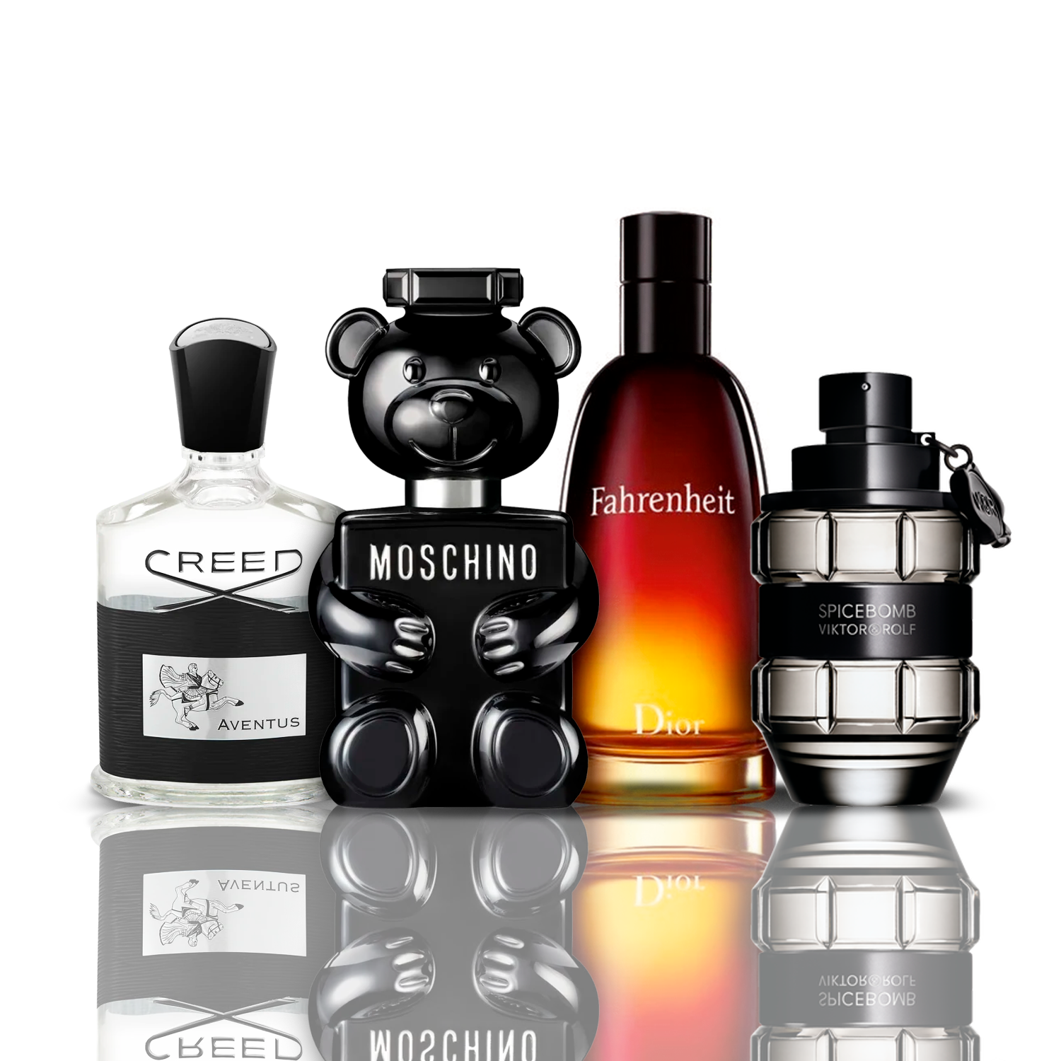 Set de 4 perfumes | Creed Aventus + Fahrenheit + SpiceBomb + Toy Boy Moschino (100 ml)
